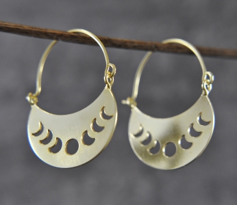 Mondphasen - Ohrringe - 925 Sterling Silber - 14k vergoldet - Moon Phase Earrings - Mond Schmuck - Geschenkidee